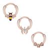Anillo de nariz de abeja de acero inoxidable estilo europeo y americano transfronterizo, anillo de hueso para la oreja de mariposa, anillo de nariz con circonita de flor goteando, joyería para piercing