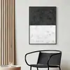 Pintura Decorativa Abstrata Criativa Simples Preto e Branco para Maquete de Sala, Mural de Villa de Designer, Pintura de Parede para Hall de Homestay Pós-moderno