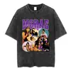Camiseta de Merchandising de la Gira del Álbum Greedy de Tate Mcrae Unisex Moda Retro Lavada Manga Corta Camiseta Oversize