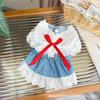 Ropa para mascotas de primavera y verano encaje vestido de princesa de mezclilla oso perro pequeño falda para perro venta al por mayor transfronteriza ropa para gatos