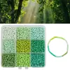 Kit de materiais de contas de semente de vidro de 9 compartimentos para novo produto transfronteiriço, conjunto de miçangas soltas perfuradas coloridas para pulseira DIY