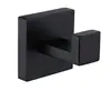 [Atacado de fábrica aço inoxidável 304 preto banheiro perfurado pingente quadrado barra de toalha suporte de papel higiênico conjunto de gancho único