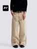 Jeans Cargo Rectos Retro Americanos Sueltos para Hombre y Mujer, Adelgazantes, Lavados, Desgastados, Sencillos, Versátiles, Pantalones Casuales de Mezclilla 3D
