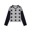 Camiseta Retrô Y2K Harajuku Gola Redonda Manga Longa Estilo Ins Moda Tendência Nicho Outono e Inverno Cross-Border Europeu e Americano Novo Estilo Camiseta