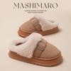 Pantuflas de Algodón para Hombres y Mujeres en Otoño e Invierno para Interiores del Hogar Cálidas de Lana con Suela Gruesa Antideslizantes para Parejas Pantuflas Engrosadas de Invierno