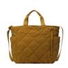 Bolso de mano de gran capacidad para estudiantes de otoño e invierno, bolso de hombro con chaqueta acolchada de algodón coreano, bolso cruzado, bolso de mano de tela encerada suave.