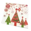 Guardanapo quadrado de papel tissue com estampa de árvore de Natal restaurante café lenço de papel facial dobrável
