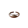 Anillo Geométrico Liso de Plata de Ley S925 para Mujer, Anillo de Estilo de Lujo Ligero de Moda de Gama Alta, Anillo Sencillo de Banda Lisa Nicho Anillo de Cola Venta al por Mayor