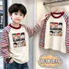 Camiseta de Manga Larga Raglán de Felpa para Niños Primavera Otoño Invierno Elegante para Niños Capa Base Versátil Top de Capa Base Cálido para Niños
