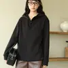 [Oferta Especial] Moletom com capuz solto outono e inverno para mulheres, peça externa espessa, top casual japonês e coreano, jaqueta de manga longa com zíper