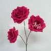 3 Rosas Artificiais, Flores Artificiais Realistas de Alta Qualidade, Arranjo de Cena de Cascata de Parede de Flores, Arte Floral de Casamento, Flores Artificiais