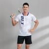 [Loja FeelTime Factory] Camisa de tênis de tênis de mesa respirável de secagem rápida masculina e feminina de manga curta
