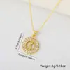 Colar com pingente de cobre europeu e americano micro-incrustado com zircônia 26 letras do alfabeto inglês joia redonda da moda feminina vendas diretas da fábrica