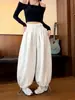 Calça feminina estilo japonês e coreano, corte relaxado, cintura alta, amarração com cordão, comprimento no tornozelo, perna larga, nova coleção de outono, caimento solto, modelagem que afina, calça de moletom casual