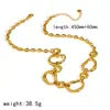 Anillo Transfronterizo de Oro de 18 Quilates Pulsera de Acero Inoxidable Bloqueada por Color Conjunto de Joyería Pendientes de Acero de Titanio de Gama Alta de Lujo Ligero para Mujer