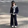 Conjunto de Ropa para Niñas Primavera y Otoño 2026 Nueva Moda Ropa de Otoño Infantil Conjunto de Dos Piezas con Chaleco Sudadera y Jeans para Niñas Mayores