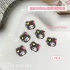 Joias para Unhas Artísticas Gato Kt de Chapéu Popular Desenho Animado Cabeça de Gatinho de Resina Vermelho Rosa Azul Diamante para Unhas DIY Usável Acessórios