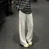Pantalones Casuales Pesados de Corte Recto Holgados para Hombre Otoño Americanos Limpios con Hoja Curva Línea Hasselblad Pantalones Deportivos