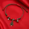 Pulsera tejida con cuentas de Navidad transfronteriza de Amazon, popular en Europa y América, Accesorio de mano con colgante de pentagrama de aleación de Navidad