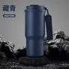 Caneca de Café Portátil com Alça, 6ª Geração, Canudo de Aço Inoxidável 304, Copo Térmico, Copo de Carro Portátil para Exterior Atacado
