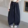 Pantalones de pierna ancha a cuadros con retazos nuevos para otoño de niña, pantalones largos casuales holgados, pantalones modernos y de moda para niñas mayores en otoño