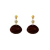 Pendientes de Madera Geométricos Transfronterizos Europeos y Americanos, Pendientes Redondos de Madera Retro Simples con Diseño Exagerado Hueco para Mujer
