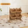 Estantería de Almacenamiento de Madera Maciza Gabinete de Almacenamiento para Snacks Estantería para Almacenamiento de Artículos Varios para Dormitorio Sala de Estar Estantería de Exhibición de Piso de Múltiples Capas