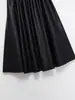 Moda Cruzada Europeia e Americana Roupas Femininas Outono e Inverno 2025 Novo Estilo Europeu e Americano Moda Cinto Simples Saia Lápis de Barra Larga Saia de Couro