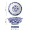 Cuenco de Porcelana Azul y Blanco para Fideos de Res de Lanzhou, Cuenco para Sopa, Cuenco Cónico, Cuenco para Fideos Caracol, Cuenco para Fideos con Salsa Frita, Cuenco Comercial para Fideos, Cuenco para Fideos con Salpicaduras de Aceite