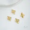 Pulsera DIY de Perlas con Abalorios Espaciadores de Zirconio de Colores Rellenos de Oro de 14 Quilates que Conservan el Color, Mariposa Abeja, Agujero Doble, Fila Doble, Agujero Triple, Fila Triple