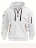 Sudadera con capucha para hombre de otoño e invierno transfronteriza con cremallera y múltiples bolsillos, chaqueta deportiva casual tipo pullover para hombre, talla europea