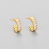 Moda europea y americana comercio exterior superventas aretes brillantes de circonita cuadrada con diamantes de color para mujer aretes de moda de personalidad dulce de alta gama