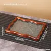 Bandeja de Cristal de Madera de Nogal Ondulada Estilo Antiguo para Comedor del Hogar, Bandeja Pequeña para Té para Cocina, Bandeja de Almacenamiento para Mesa de Café