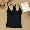 Regata Cinza Hot Girl Feminina Gola Halter Cobrindo os Seios com Bojos Esportiva Slim Costas Nuas Roupa Exterior Roupa Íntima Top de Verão