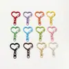 Llavero de aleación pintado con forma de corazón, colgante con cierre de resorte y cadena, ideal para manualidades, con broche de langosta.