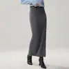 Nueva Colección Otoño/Invierno 2026: Elegante y Versátil Falda Midi de Cachemira con Aberturas Laterales, Múltiples Botones y Cintura Elástica