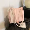 Bolso de Hombro de Encaje de Moda Estilo Coreano para Mujer, Bolso Tote Simple de Moda para el Día a Día, Bolso Cubo Casual de Moda