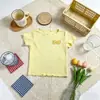 Nueva Camiseta de Niños de Amazon Verano Lazo Bebé Elegante Niños Adorno de Volantes Casual Manga Corta