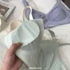 Ropa interior ultrafina de seda de hielo con orejas de conejo, de verano, con pecho grande, sin costuras, para recoger el pecho, con soporte suave