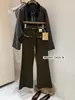 Jeans Retro Gruesos Elásticos en Cuatro Direcciones de Invierno para Mujer Su Xinlan/YOUMO con Micro-Campana 72623-3 con Cinturón