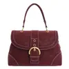 Bolsa de Mão de Camurça Usada para Mulheres, Nova Tendência Outono/Inverno 2025 Moda de Luxo Pequena Quadrada Versátil Bolsa Transversal