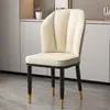 Silla de comedor estilo crema lujo ligero gama alta minimalista moderno estilo diseñador minimalista silla con respaldo para maquillaje en casa