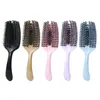 Cepillo de pala para cabello rizado esponjoso, Cepillo de cerdas de jabalí para alisar el cabello, Peine hueco con forma de concha, Cepillo de cerdas de paja de trigo, Peine de peluquería para el hogar