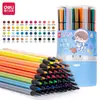 Deli Hm654 Plumas de Acuarela de Dibujos Animados 48 Colores Lavables para Niños Jardín de Infancia Plumas de Colores para Estudiantes de Primaria Al por Mayor
