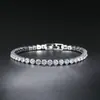 Pulsera de Hip-Hop de 3 mm 4 mm Estilo Europeo y Americano Unisex Venta al por Mayor Joyería Transfronteriza Amazon Ebay Más Vendido Pulsera de Circonita Microincrustada