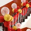 Decoração de Casamento Corrimãos de Escada, Adereços de Decoração de Quarto de Casamento, Véus de Casamento, Decoração de Quarto de Casamento, Conjunto de Bandeiras Onduladas para Escada