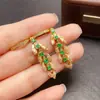 Aretes Transfronterizos de Esmeralda Natural para Mujer, Accesorios de Nicho de Alta Gama, Joyería de Plata 925, Joyería de Lujo 3*3, Venta Directa de Fábrica