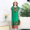Comercio Exterior Verano Nuevo Vestido de Algodón y Seda talla extra Falda Recta Holgada Vestido Bohemio de Vacaciones