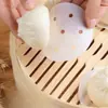 Papel para vaporizador para uso doméstico, forros descartáveis para cozinhar pães no vapor, prático e portátil para assar e cozinhar pães no vapor