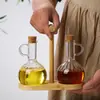 Olla de Aceite de Vidrio Hecha de Alto Borosilicato, Resistente al Calor, Botella de Aceite Antigoteo para Uso en Cocina, Botella de Condimento de Salsa de Soja y Vinagre, Recipiente de Grado Alimenticio